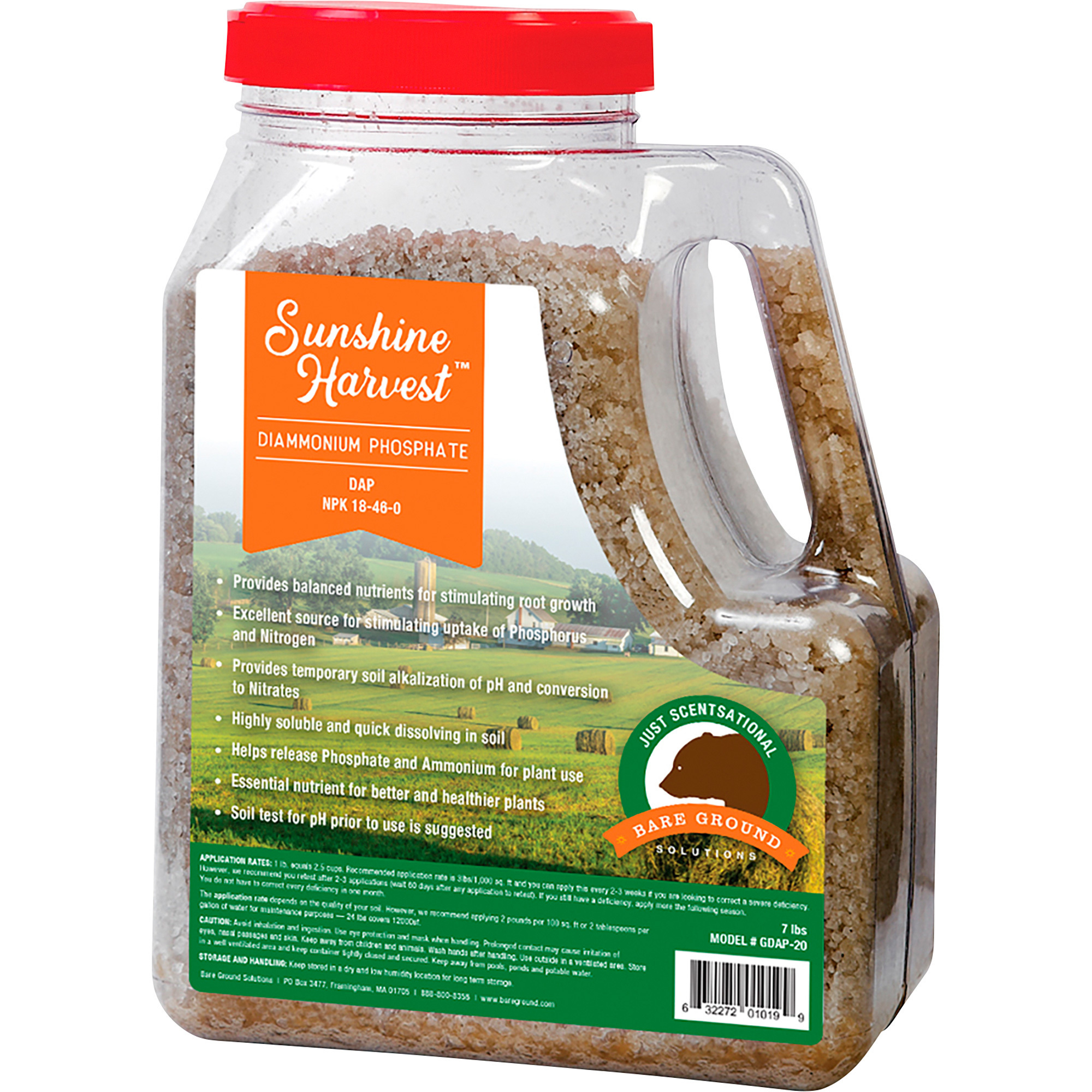 Bare Ground Solutions Just Scentsations Sunshine Harvest Diammonium Phosphate (DP) Fertilizer, 12-Lb. Shaker Jug, Model# GDAP-12